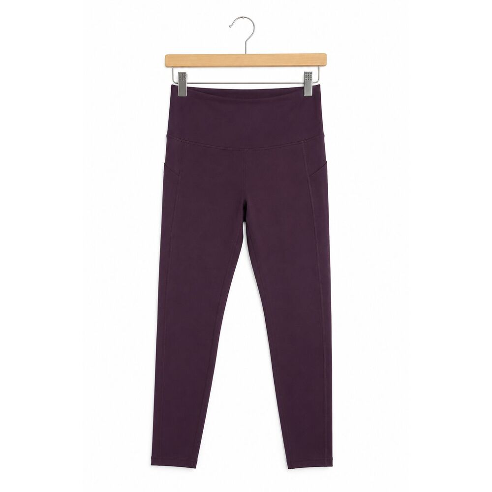 Fabletics PureLuxe Leggings Large Plum Purple High Rise Side Pocket Yoga Gym